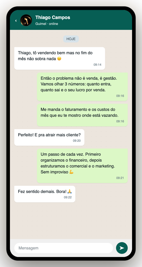 Mentoria individual pelo WhatsApp