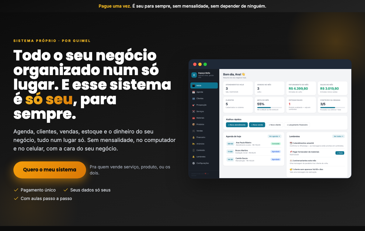 Página de vendas